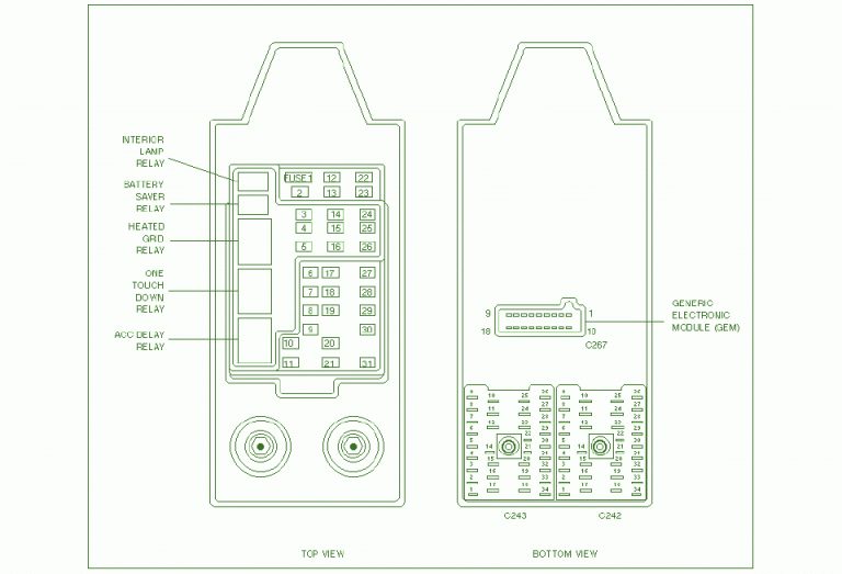 1999 Lincoln Navigator Central junction Fuse Box Diagram – Auto Fuse