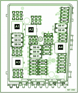 2007 VW Passat 2000cc Main Fuse Box Diagram