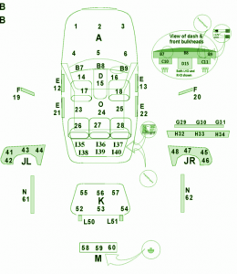 2012 Audi Saloon A3 General Fuse Box Diagram