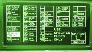 2001 Nissan GXE Fuse Box DIagram