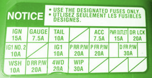 2007 Toyota Tacoma Fuse Box Diagram