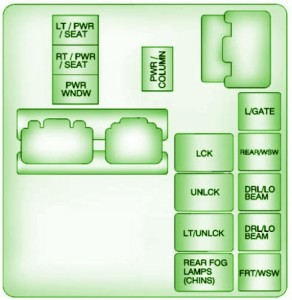2012 BUICK Enclave Relay Fuse Box Diagram